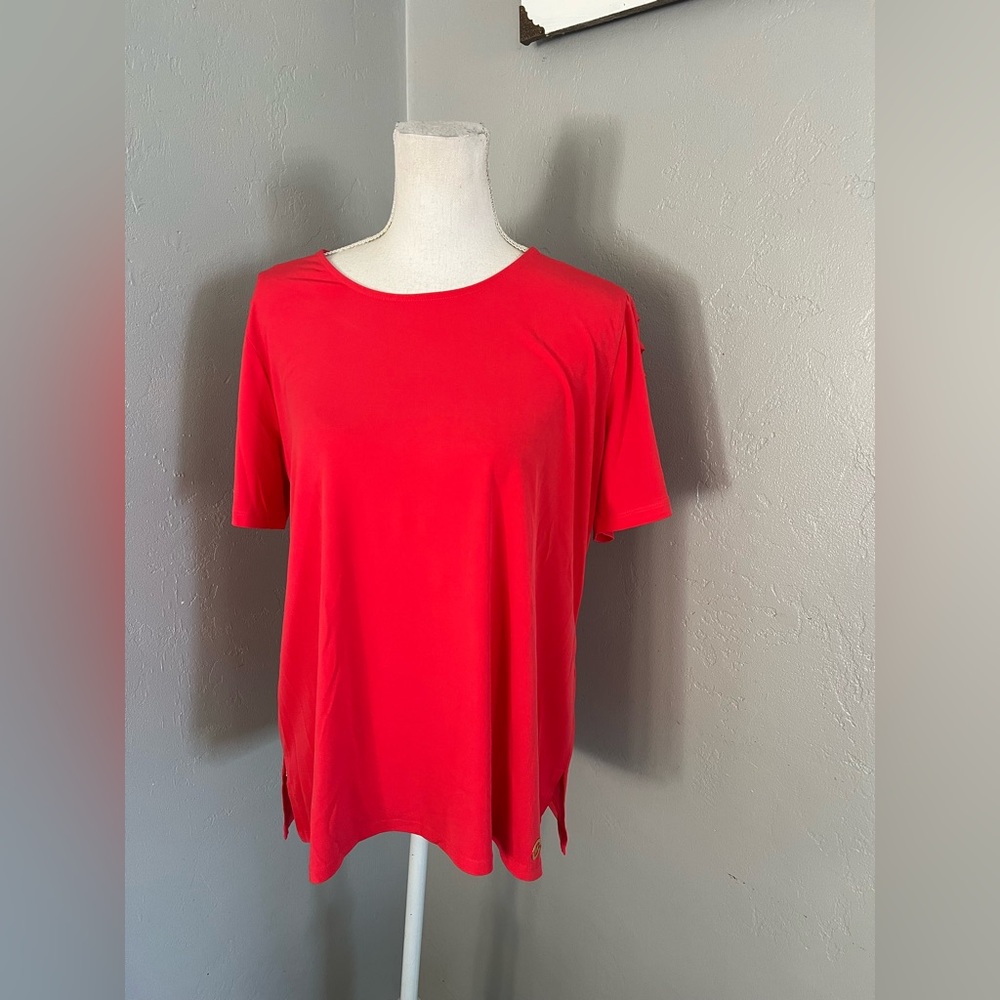 MICHAEL Michael Kors women’s Vibrant Red Short Sleeve Tee size XL - Picture 1 of 9